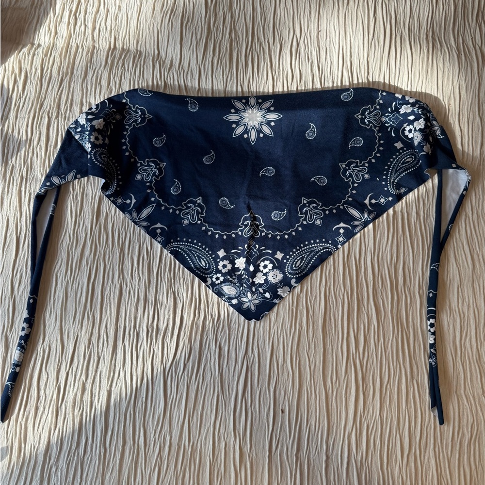 Penn State Blue and White Bandana Scarf Tube Top